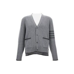 Thom Browne Gray Wool Cardigan With V-Neck - NWT